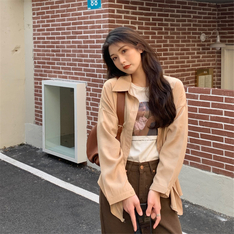 Korean Summer Loose Oversize Femme Chic All Match Solid Casual Tops Streetwear Fashion Gentle OL Shirts 210421