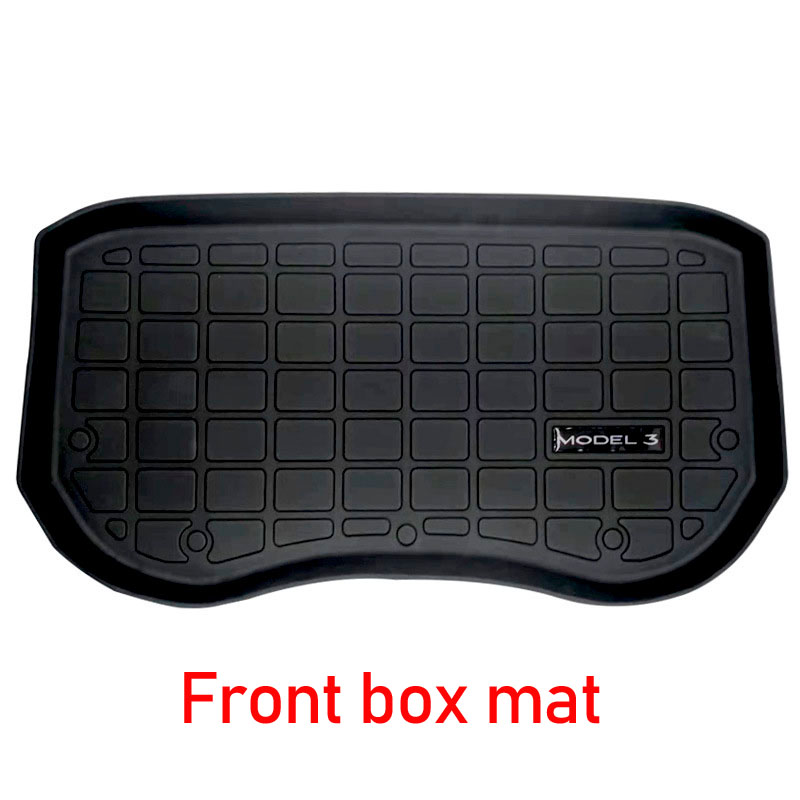 Car TPE Rubber Rear Trunk Storage Mat Front Box Mats for Tesla Model 3 2021 Floor Waterproof Tasteless Protective Pads 3PCS