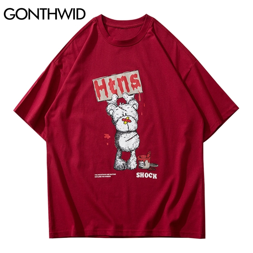 Short Sleeve Tees Summer Men Streetwear Hip Hop Harajuku Paint Distressed Bear Print T-Shirts Cotton Casual Tshirt Tops 210602, Black
Short Sleeve Tees Summer Men Streetwear Hip Hop Harajuku Paint Distressed Bear Print T-Shirts Cotton Casual Tshirt Tops 210602, Black