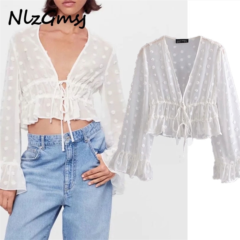 Blouse Women Vintage Tie Bow Lacing up Adjust Bandage White Flare Sleeve Holiday Crop Shirt Tops 210628, As picture
Blouse Women Vintage Tie Bow Lacing up Adjust Bandage White Flare Sleeve Holiday Crop Shirt Tops 210628, As picture