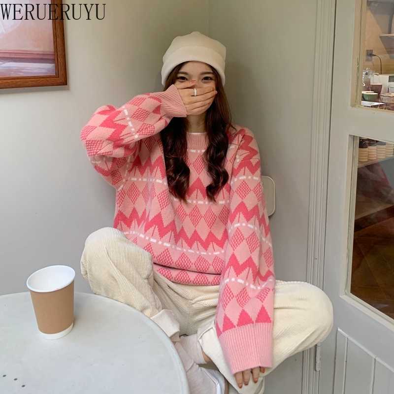 WERUERUYU autumn women's comfortable slim round neck long sleeve retro diamond pattern pullover knitted sweater 210608, Photo color
WERUERUYU autumn women's comfortable slim round neck long sleeve retro diamond pattern pullover knitted sweater 210608, Photo color