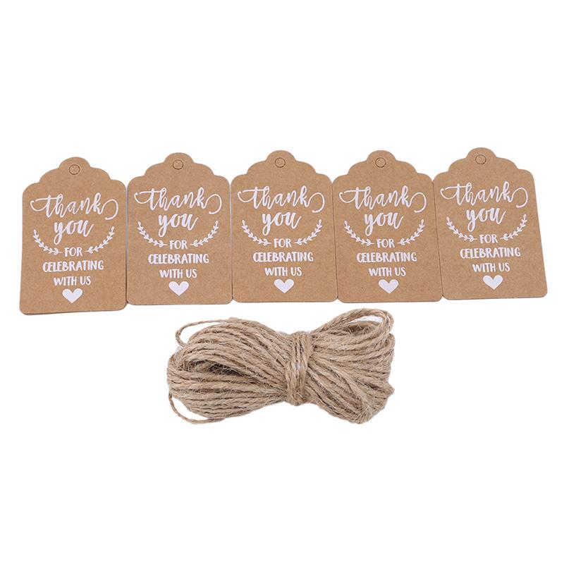 50Pcs/pack Vintage Kraft Paper Gift Cards Wedding Party Card Love Thank You Invitation Tag Decoration Crafts Greeting