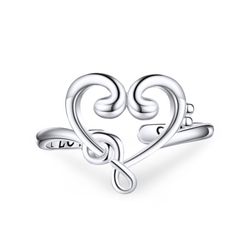 Cluster Rings Xiaojing 925 Sterling Silver I Love Music Finger Heart Musical Note Adjustable Jewelry For Women Valentine's Gifts 
Cluster Rings Xiaojing 925 Sterling Silver I Love Music Finger Heart Musical Note Adjustable Jewelry For Women Valentine's Gifts