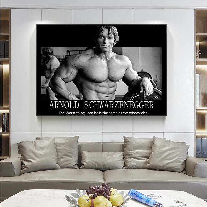 Arnold Schwarzenegger-Bodybuilding Motivational Quote Canvas Poster Gym Room Fitness Sports Picture
