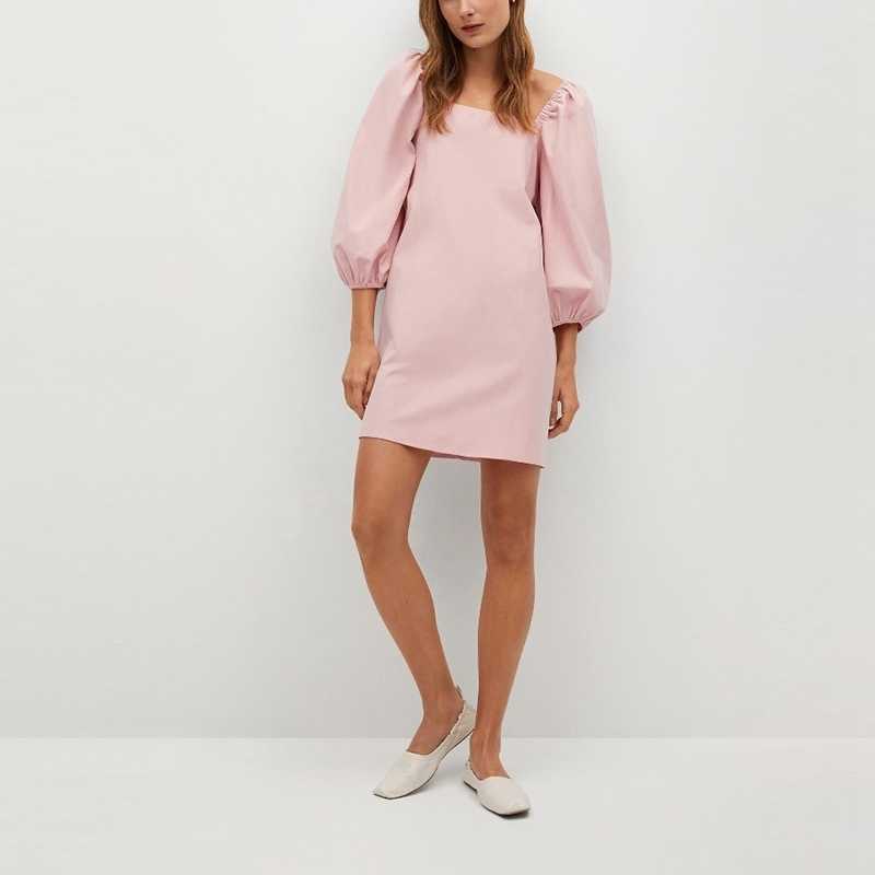 Women Sweet Puff Sleeve Mini Dress Cotton Square Collar Casual Summer Straight Street Style 210525, Pink
Women Sweet Puff Sleeve Mini Dress Cotton Square Collar Casual Summer Straight Street Style 210525, Pink