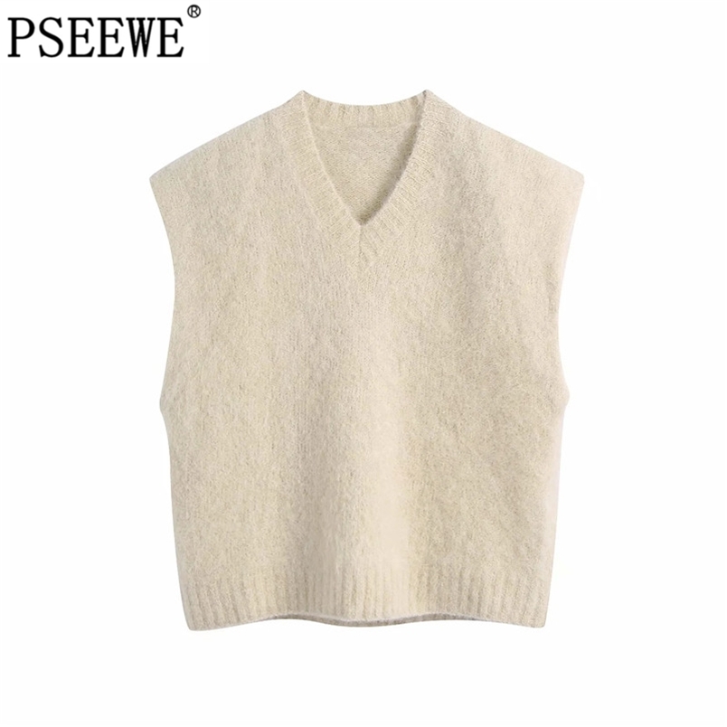 Vest Women V Neck Cropped Knitted Winter Sleeveless Sweater Woman Fall Vintage Fluffy Rib Knit Top Pullovers 210519, Beige
Vest Women V Neck Cropped Knitted Winter Sleeveless Sweater Woman Fall Vintage Fluffy Rib Knit Top Pullovers 210519, Beige