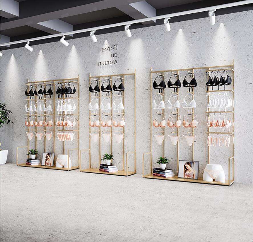Underwear store display rack Commercial Furniture cabinet underwears floor middle island racks double-sided socks show bra shelf
