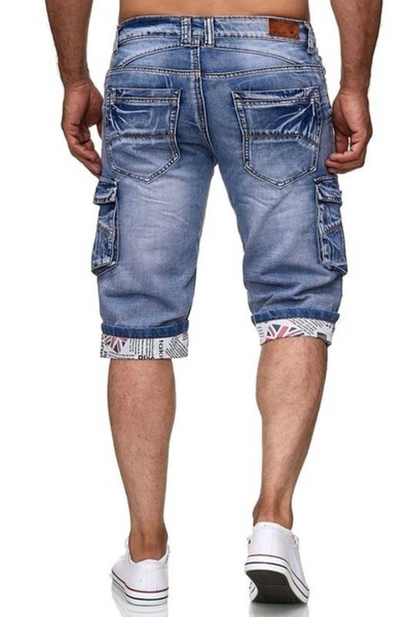 Jeans Men Short Pants Summer Casual Streetwear Mens Clothing Hip Hop Jeans Pocket Skinny Denim Jean Pant Shorts Blue 211009