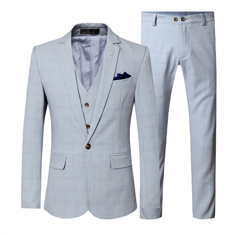 Men's Suits & Blazers Thin only casual breasted formal carving lapel business verification suit office work daily life 3 pieces jacket pants, Light blue
Men's Suits & Blazers Thin only casual breasted formal carving lapel business verification suit office work daily life 3 pieces jacket pants, Light blue