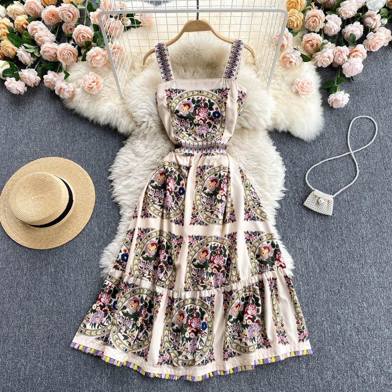 Casual Dresses SINGREINY Retro Court Wind Print Strap Dress Women Fashion Sexy Sleeveless A-line Summer Boho Off Shoulder Midi Sundress, Khaki
Casual Dresses SINGREINY Retro Court Wind Print Strap Dress Women Fashion Sexy Sleeveless A-line Summer Boho Off Shoulder Midi Sundress, Khaki