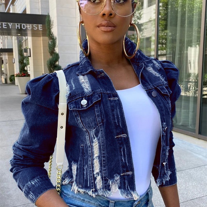 Women Denim Jackets High Street Vintage Cropped Short Jean Coat Casual Puff Sleeve Slim Ripped Jeans Jacket, Black;brown
Women Denim Jackets High Street Vintage Cropped Short Jean Coat Casual Puff Sleeve Slim Ripped Jeans Jacket, Black;brown