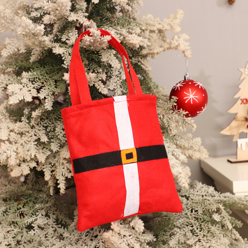 Bag Christmas Party Decorations Santa Claus Bags 21*21cm Non-woven Xmas Candy Gift Handbags for Kids Children DH0212 Free shipping