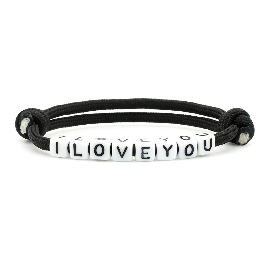 Hand catenary Jewelry letter Bracelet polyester umbrella rope bracelet I love you, Black
Hand catenary Jewelry letter Bracelet polyester umbrella rope bracelet I love you, Black