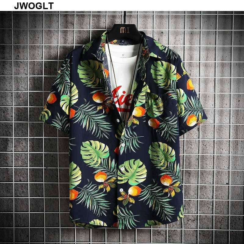 Summer Cool Comfort Men's Beach Shirt Fashion Short Sleeve Floral Loose Casual Button Down Hawaiian Shirts 4XL 5XL 210528