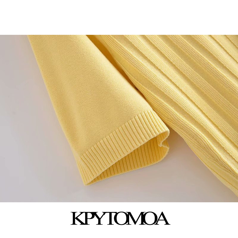 Women Fashion With Rhinestone Buttons Knitted Sweater Lapel Collar Short Sleeve Female Pullovers Chic Tops 210420