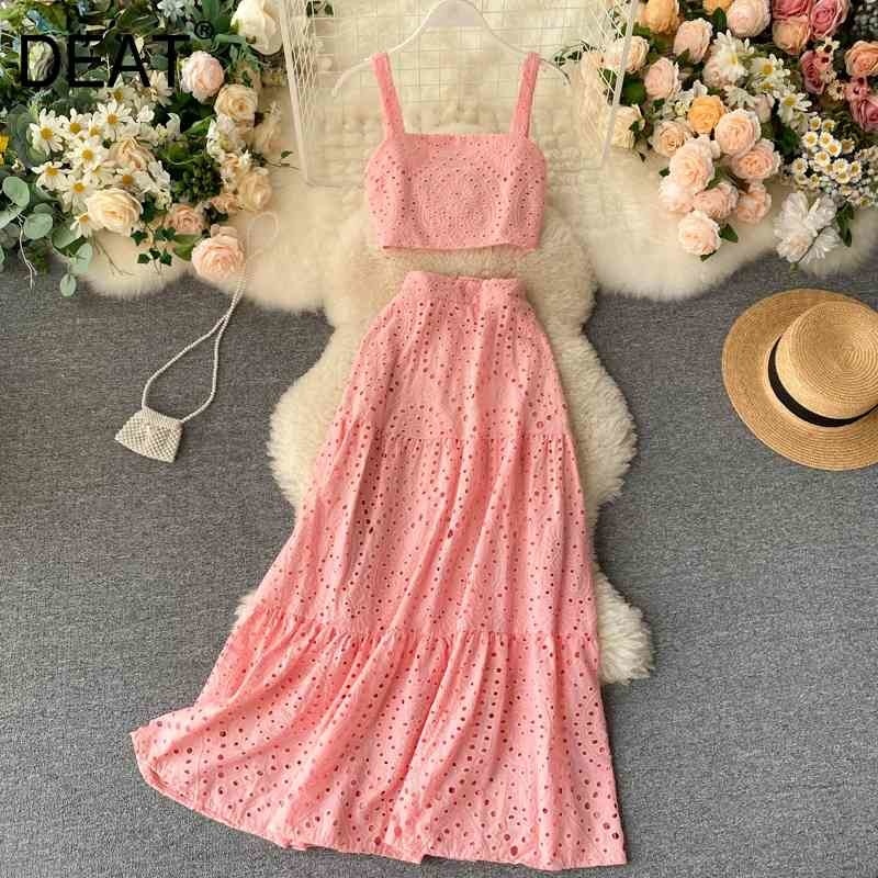 Women Hollow Out Midi-long Ruffles Skirt Arrivals Sling Short Two Piece Set Fashion Temperament Summer 11D117 210525, Black
Women Hollow Out Midi-long Ruffles Skirt Arrivals Sling Short Two Piece Set Fashion Temperament Summer 11D117 210525, Black