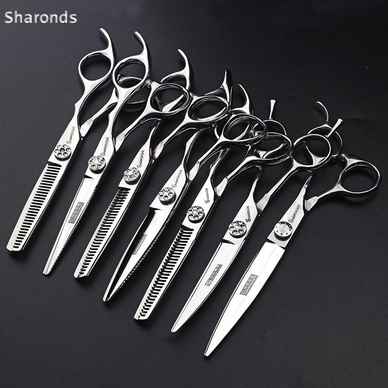 Hair Scissors 6 Inch 7 Japan 440c Professional Barber Shop Warp Cut Special Hairdressing Tool Full Set Haircuts Fine