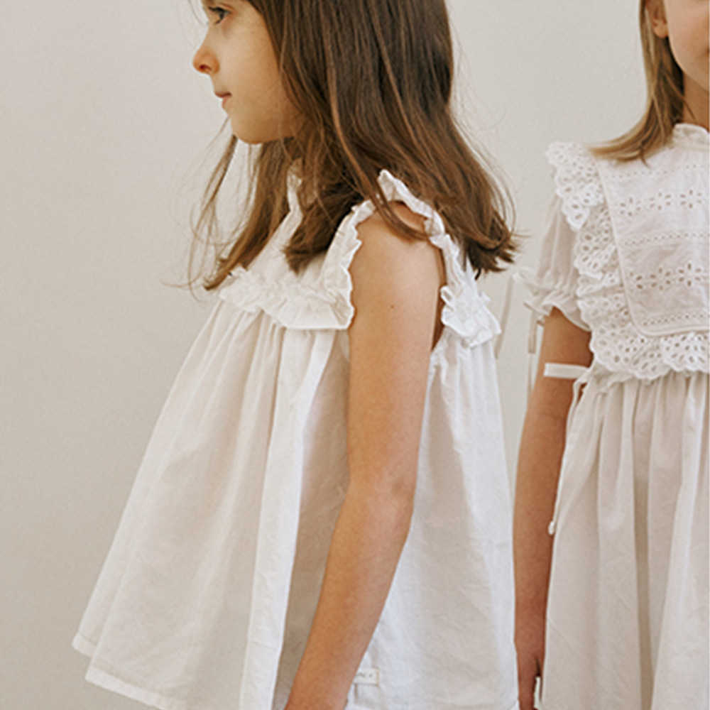 summer girls lace sleeveless shirt baby cute blouse fashion cloths 210702