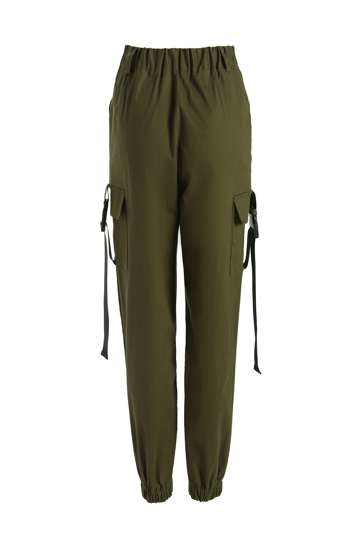 Women Pants Capris Ribbon Loose Casual Trousers Long s Cargo High Waisted Black Autumn Winter 210513