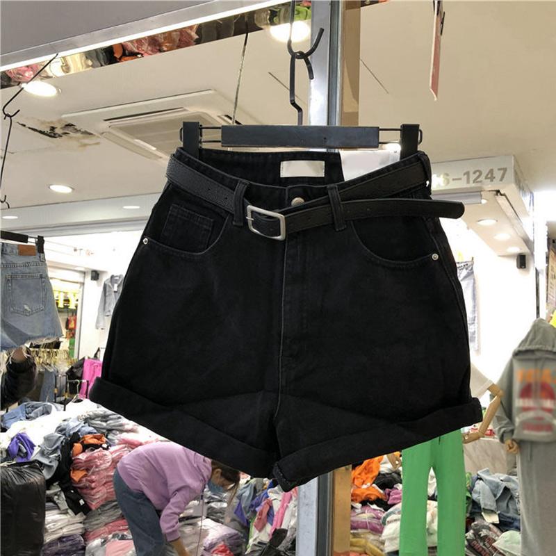 Women's Shorts Denim Classic Vintage High Waist Blue Wide Leg Female 2021 Caual Summer Ladies Jeans For Women
