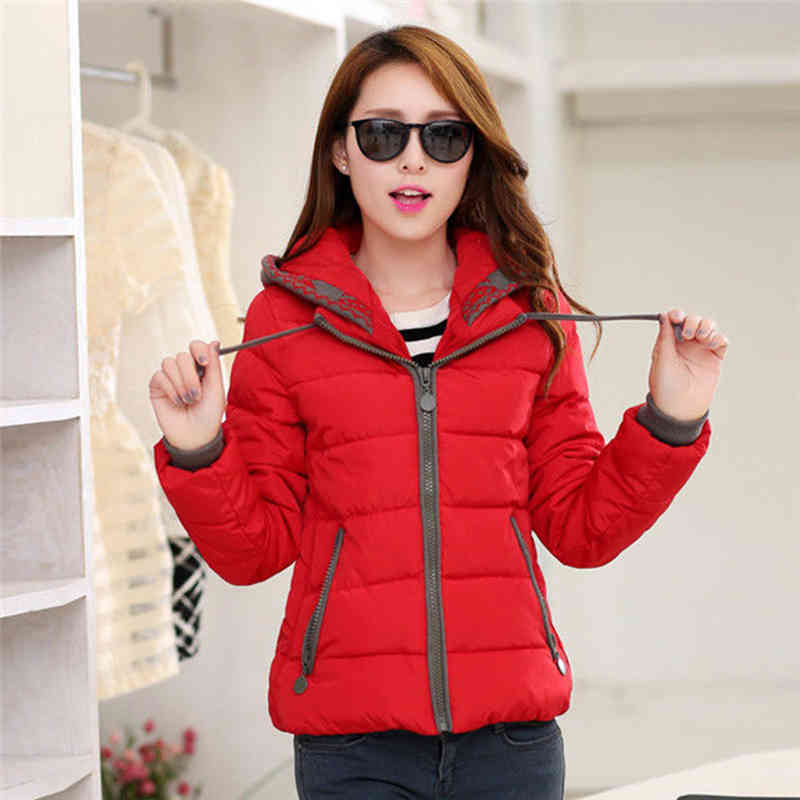 Winter Jacket Women Parkas Thicken Short Coats Casual Hooded Coat Female Slim Cotton Padded Basic Outerwears Top Quality D283 210512