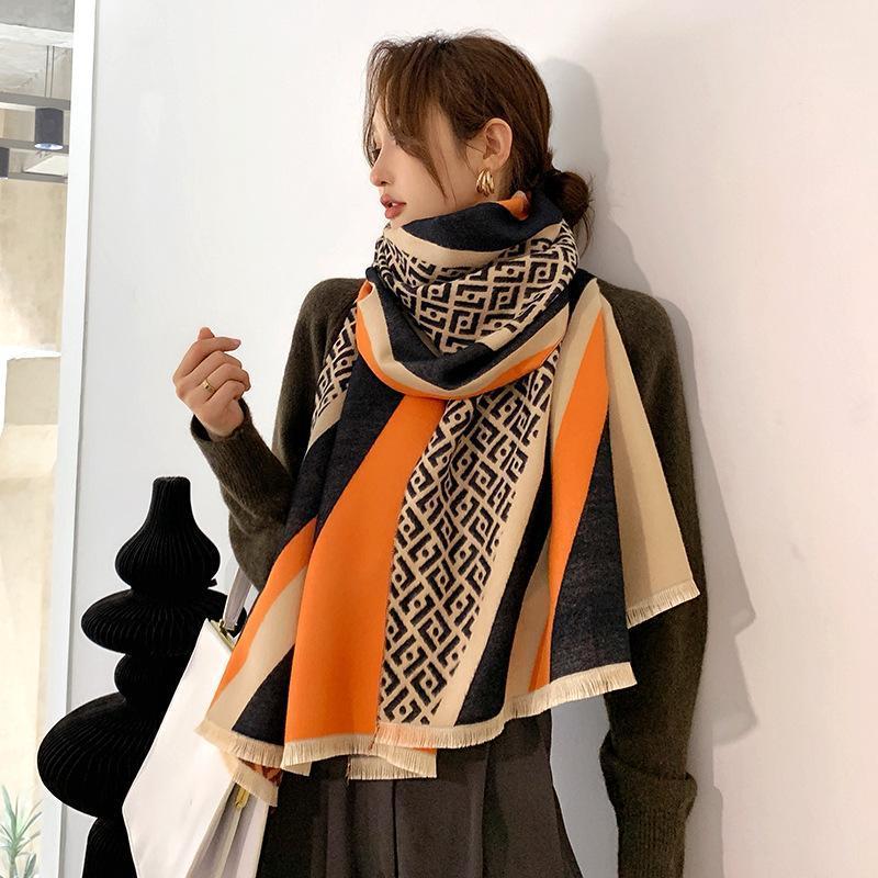 Scarves Autumn And Winter Lady Letter Color Matching Cashmere Scarf Korean Style Fashion Two-sided Keep Warm Tassels Wool Shawls, Blue;gray
Scarves Autumn And Winter Lady Letter Color Matching Cashmere Scarf Korean Style Fashion Two-sided Keep Warm Tassels Wool Shawls, Blue;gray