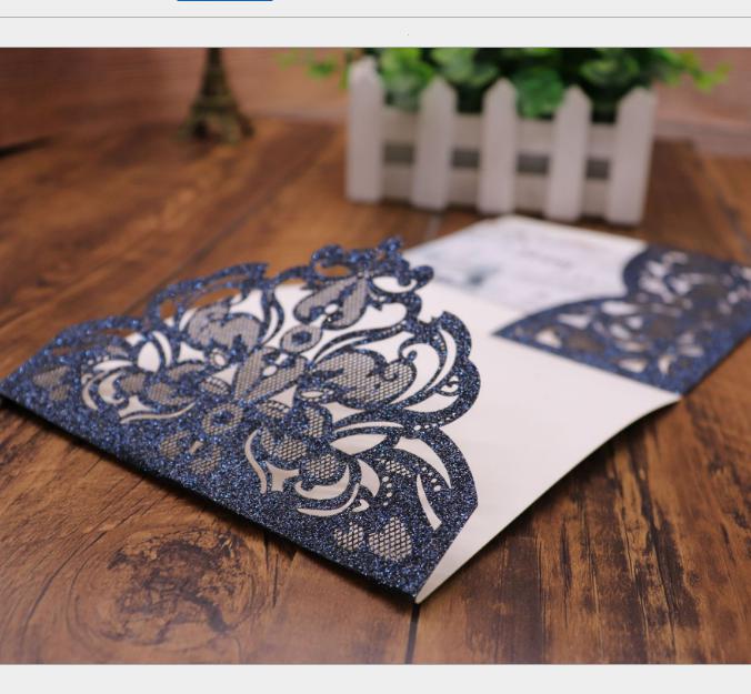 2021 Invitation card wedding with envelop inserts floral laser cutting elegant tri-folding offer customized printing multi colors