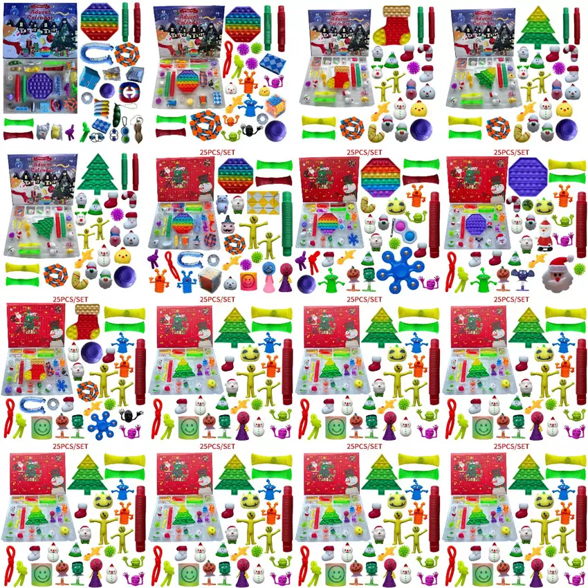 24/25 Days Christmas Fidget Toy Xmas Countdown Calendar Blind Boxes Push Bubbles Kids Gifts 10 Styles Advent Calendar Christmas Box
24/25 Days Christmas Fidget Toy Xmas Countdown Calendar Blind Boxes Push Bubbles Kids Gifts 10 Styles Advent Calendar Christmas Box