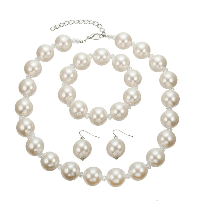 Chains Three Women's Elegant Trends Fashion Earrings Piece Bracelet Pearl Necklace Necklaces & Pendants, Silver
Chains Three Women's Elegant Trends Fashion Earrings Piece Bracelet Pearl Necklace Necklaces & Pendants, Silver