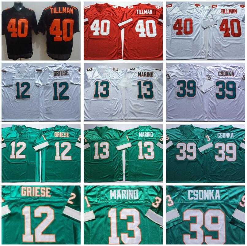 NCAA Foobtall 40 Pat Tillman 12 Bob Griese 13 Dan Marino Jersey 39 Larry Csonka Black Red White Green Men Vintage All Stitched, 39 green
NCAA Foobtall 40 Pat Tillman 12 Bob Griese 13 Dan Marino Jersey 39 Larry Csonka Black Red White Green Men Vintage All Stitched, 39 green