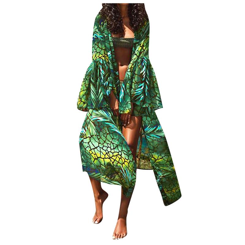 Women' Swimwear Fashion Printing Cardigan Sunscreen Dress Summer V-neck Lace Long Sleeve Casual Beach Cover Up Swimsuit Ups Robe, Green
Women' Swimwear Fashion Printing Cardigan Sunscreen Dress Summer V-neck Lace Long Sleeve Casual Beach Cover Up Swimsuit Ups Robe, Green