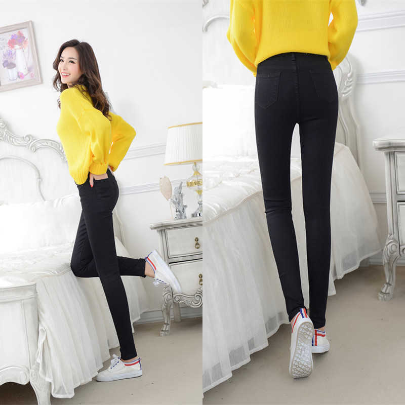 plus size women's jeans casual all-match slim jeans high quality 210616
