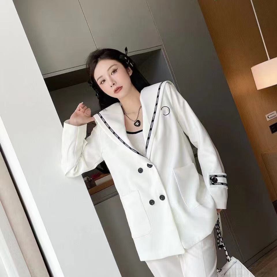 Women' Jackets Autumn/Winter 2021 Ultra-high quality design embroidered navy collar loose suit slimming, White
Women' Jackets Autumn/Winter 2021 Ultra-high quality design embroidered navy collar loose suit slimming, White
