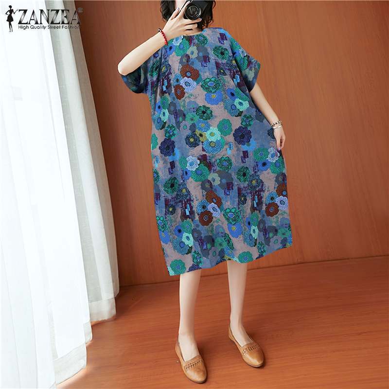 Casual Dresses Loose Ladies Short Sleeve Sundress Women Floral Print Summer Cotton Linen Vestidos 2021 Robe Oversize 7PL6, Red
Casual Dresses Loose Ladies Short Sleeve Sundress Women Floral Print Summer Cotton Linen Vestidos 2021 Robe Oversize 7PL6, Red