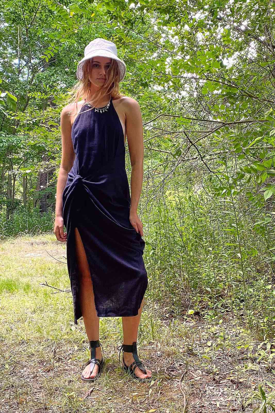 Women Dress Halter Backless Bohemia Sexy Long Irregular Maxi es Loose Casual Summer Beach es Plus Size 210513