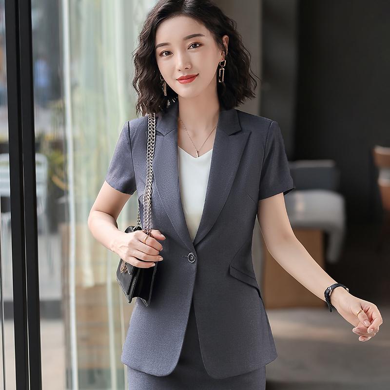 Women' Suits & Blazers 2021 Formal Grey Blazer Women Jackets Short Sleeve Slim Elegant Office Ladies Work Wear Clothes OL Style, Grey blazer only
Women' Suits & Blazers 2021 Formal Grey Blazer Women Jackets Short Sleeve Slim Elegant Office Ladies Work Wear Clothes OL Style, Grey blazer only