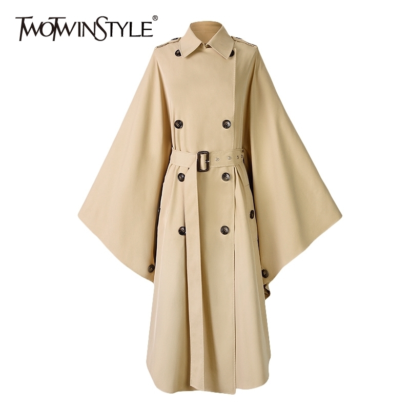 Solid Khaki Trench For Women Lapel Long Sleeve oversized Patchwork Sashes Korean Coats Female Autumn Clothing 210524
Solid Khaki Trench For Women Lapel Long Sleeve oversized Patchwork Sashes Korean Coats Female Autumn Clothing 210524