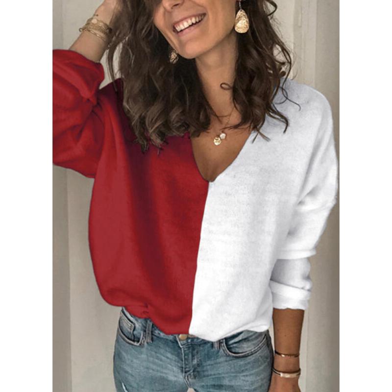 Women's Sweaters Plus Size Loose Knitted Sweater Women Jumpers Long Sleeve Patchwork Pullovers Casual V Neck Color Block, White;black
Women's Sweaters Plus Size Loose Knitted Sweater Women Jumpers Long Sleeve Patchwork Pullovers Casual V Neck Color Block, White;black