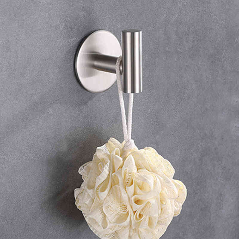Kitchen Hook Self Adhesive Home Wall Door Hook Key Holder Stainless Steel Whaterproof Multi-Purpose Bathroom Storage Hooks