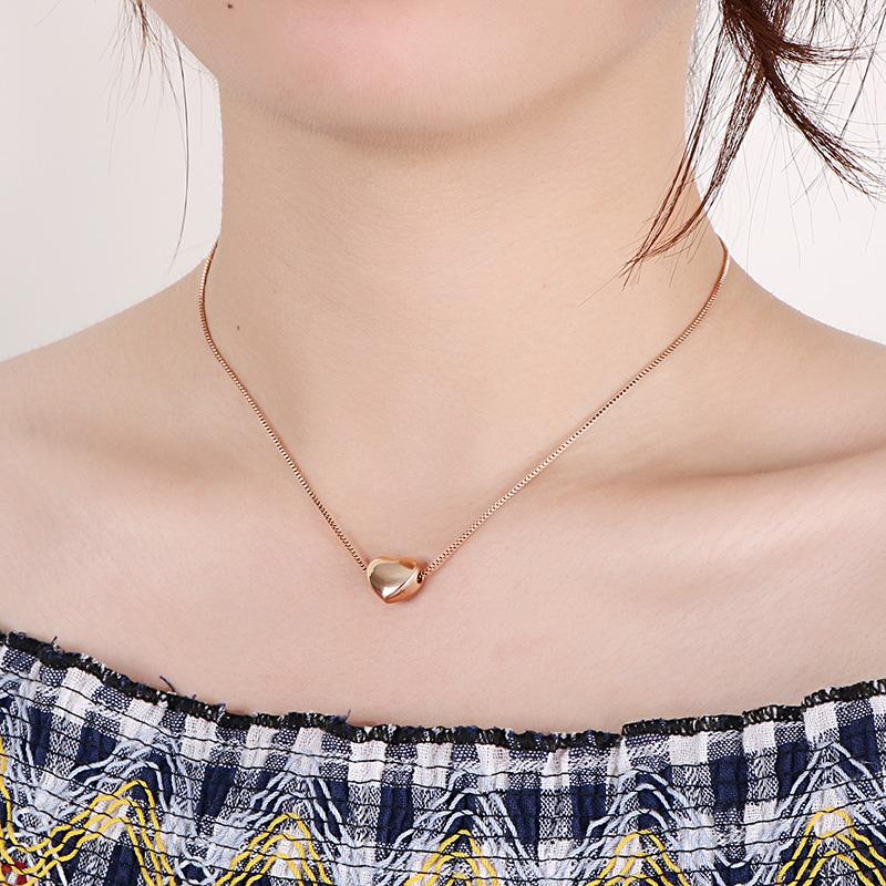 Pendant Necklaces Titanium Steel Love Heart Charm Necklace For Women Box Chain Wedding