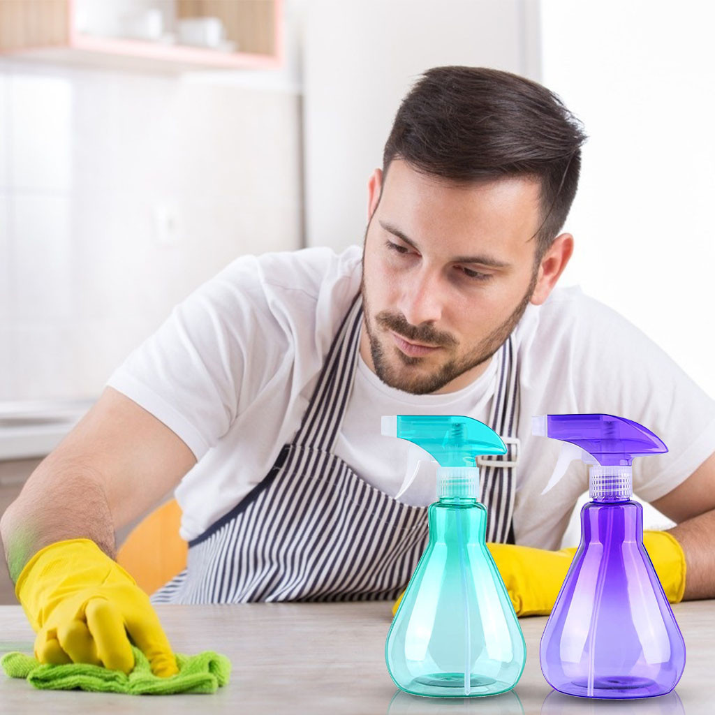 Empty plastic spray bottle nozzle spray bottle 2 parts of spray sprayer for cleaning, gardening, feeding, 500ml