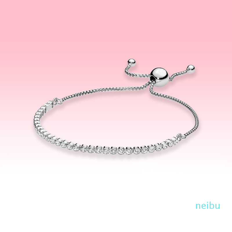 Sparkling Slider Tennis Bracelet Women Wedding Jewelry for Pandroa Real 925 Sterling Silver CZ diamond Bracelets with Original box set
Sparkling Slider Tennis Bracelet Women Wedding Jewelry for Pandroa Real 925 Sterling Silver CZ diamond Bracelets with Original box set