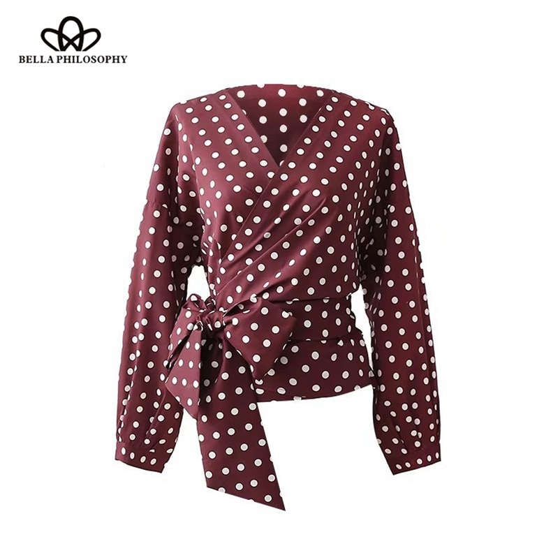Polka Dot Winter Blouse Shirt Women V Neck Bow tie Female Waistband Casual Long Sleeve Fashion Tops 210519, Red
Polka Dot Winter Blouse Shirt Women V Neck Bow tie Female Waistband Casual Long Sleeve Fashion Tops 210519, Red