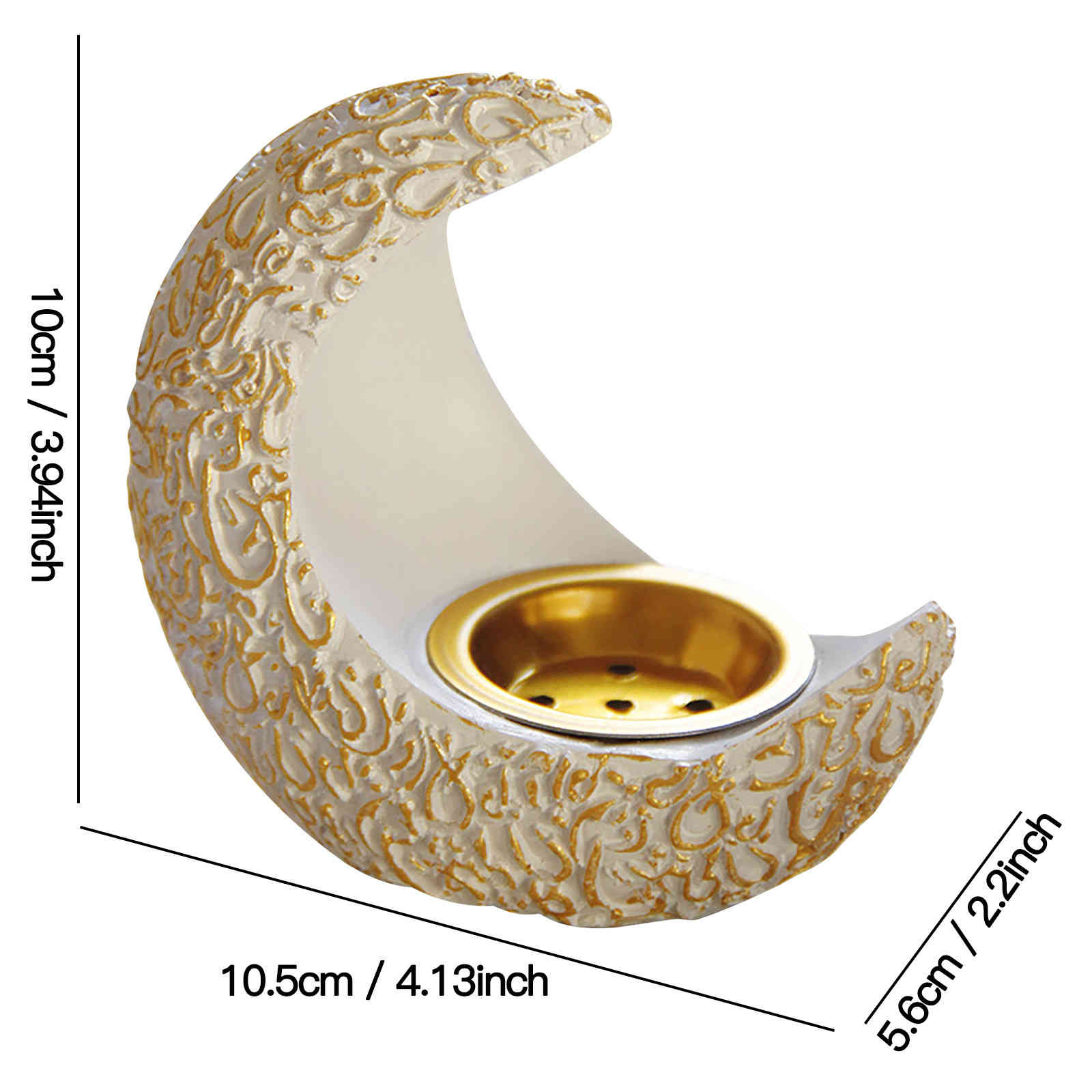 Moon ramadan crescent censer resin old and elegant decoration of home desktop decoration aromatherapy oven interior fragrance