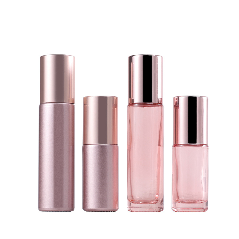 10ML 5ML Rose Gold Essential Oil Bottle Glass Roll On Perfume Crystal Roller Ball Bottles