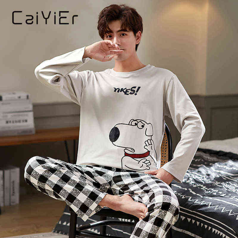 CAIYIER Autumn Winter Men Pajamas Set Cute Cartoon Print Sleepwear Soft Loose O-Neck Male Nightwear Plus Size Lounge Wear M-3XL 211111, 2318
CAIYIER Autumn Winter Men Pajamas Set Cute Cartoon Print Sleepwear Soft Loose O-Neck Male Nightwear Plus Size Lounge Wear M-3XL 211111, 2318