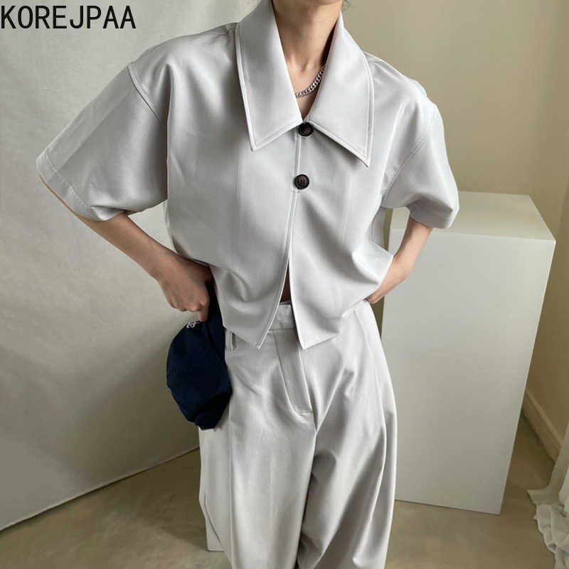 Korejpaa Women Sets Summer Temperament Lapel Two Button Loose Short-Sleeved Jacket High-Waisted Wide-Leg Casual Trousers 210526, Navy underwear s
Korejpaa Women Sets Summer Temperament Lapel Two Button Loose Short-Sleeved Jacket High-Waisted Wide-Leg Casual Trousers 210526, Navy underwear s