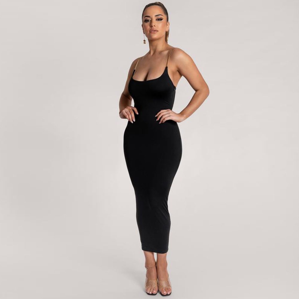 Summer Women White Spaghetti Strap Sleeveless Party Dress Sexy Lady Midi Evening Club Celebrity Runway 210423