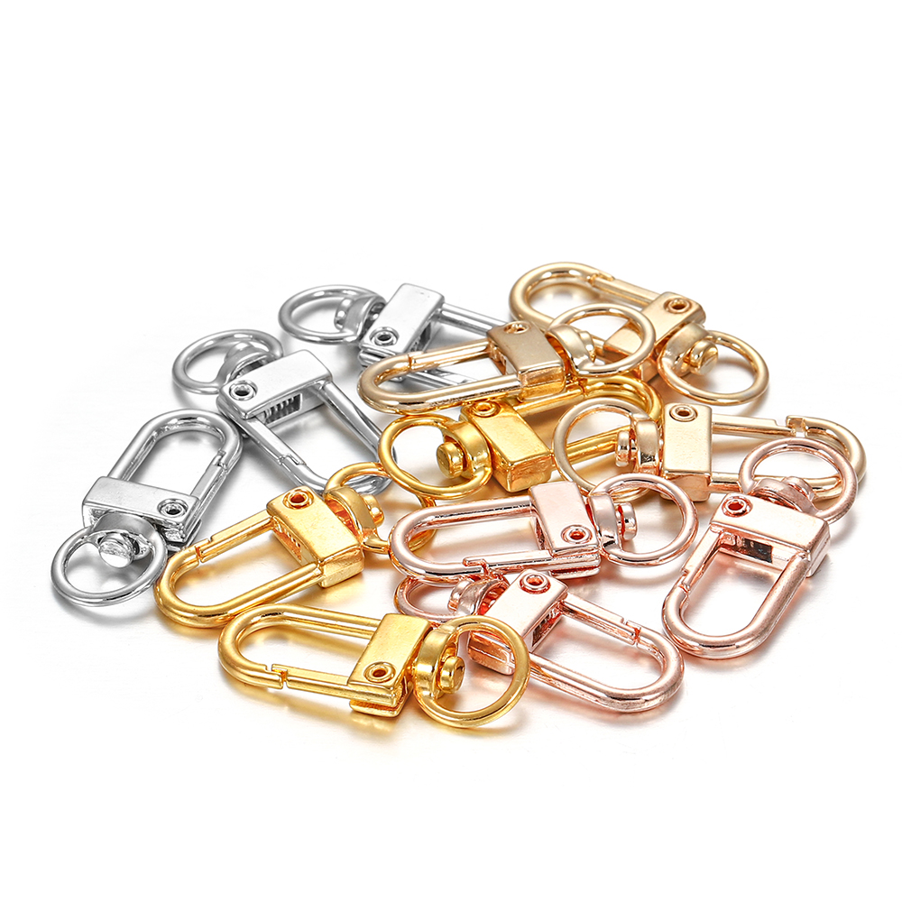 10pcs/lot 12*33mm Gold Plate Rotating Dog Buckle Zinc Alloy Bag Hook Buckle Key Ring Connectors For DIY Jewelry Making Supplies
10pcs/lot 12*33mm Gold Plate Rotating Dog Buckle Zinc Alloy Bag Hook Buckle Key Ring Connectors For DIY Jewelry Making Supplies
