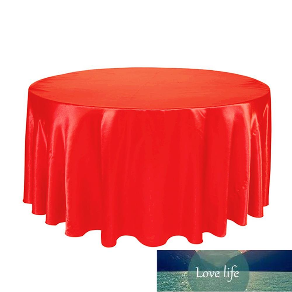 1pcs Satin Tablecloth White Black Solid Color For Wedding Birthday Party Table Cover Round Table Cloth Home Decor Factory price expert design Quality 